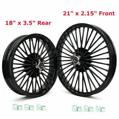 21x2.15 18x3.5 Fat Spoke Wheels Rims for Harley Dyna Street Bob FXDB FXDC 06-17 Foto 1 de 4