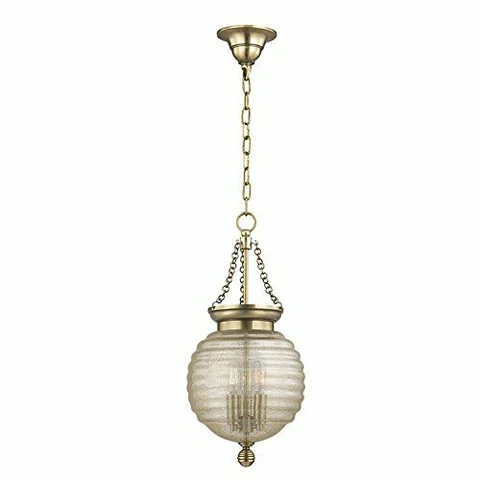 Coolidge 3-Light 10" Pendant - Aged Brass Finish with Clear Blown Glass Shade Cover