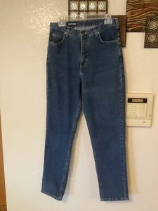 Jeans Lands End vintage lavado oscuro hechos en EE. UU. 32” ancho x 30” talla 12 - Imagen 1 de 5