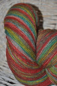 100% Schurwolle Tücherwolle Schafwolle Wolle Lace Strickgarn handgefärbt *856* - Bild 1 von 9