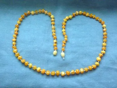 Bernstein butterscotch Bernsteinkette 68cm Naturbernstein Barockkugeln honiggelb - Bild 1 von 4