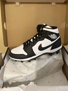 Air Jordan 1 Mid TD Football Cleats White Black FJ6805-100 100% Authentic Sz.9 - Picture 1 of 4