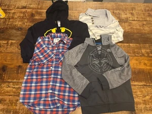 Boys Lot/ Bundle Of 4 Size 7 Jacket Super Hero, Dress Shirt Cardigan - Picture 1 of 6
