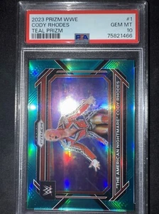 2023 Panini Prizm WWE Cody Rhodes Teal /49 PSA 10 - Picture 1 of 2