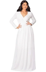 KOH Womens Long Sleeve Empire Cocktail Elegant Evening Versatile Maxi Dress Smal - Picture 1 of 1