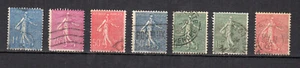 France 1903-26 Semeuse un lot de 7 timbres oblitérés /TE4118 - Imagen 1 de 1