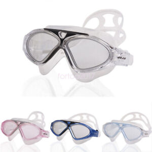 Adult Wide Frame Watertight Clear Anti Fog Lens Swimming Goggles Swim Glasses