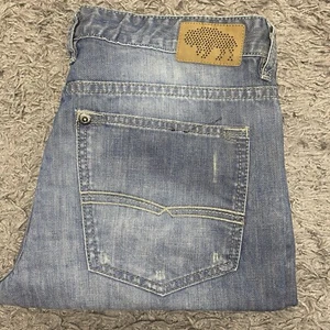 Buffalo David Bitton Herrenjeans 32x30 blau Denim Distressed schmale gerade Hose - Bild 1 von 23