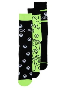 Bioworld Adult Mens 3 Pair XBox X-Box Gamer Crew Socks Set - Picture 1 of 2