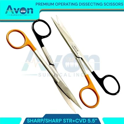 Straight & Curved Operating Scissors 5.5in, Sharp, German Stainless Steel (2PK) - Image 1 of 4