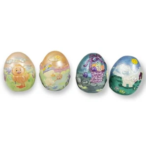 Vintage 1990 KREIDEGESCHIRR VERZIERT OSTEREI AU bemalt Deko Hase Korb Schaf Ente - Bild 1 von 4