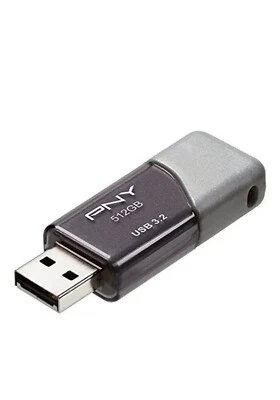 PNY 512GB Turbo Attaché 3 USB 3.2 Flash Drive – 100MB/s, Silver 512GB,  - Image 1 of 4