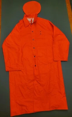Milton's Utility Worker Service Worker Sz XL Coat & Cap Nylon Bright Orange  - Image 1 of 4