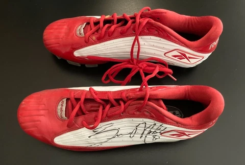 Eric Moulds Autographed NFL Football Spikes - Buffalo Bills Cover