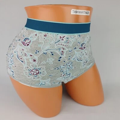 Bragas Lane Bryant Cacique Calzoncillo Completo Banda Ancha 18/20 Gris Azul Floral Foto 1 de 4