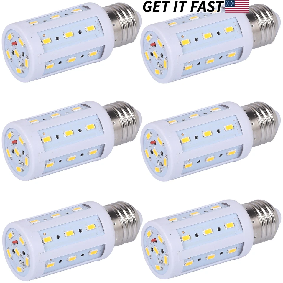 6-Pack 40W Equivalent LED Bulb 24-Chip Corn Light E26 550lm 5W Soft Warm 3000K - Image 1 of 4