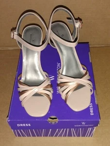 Worthington Nougat Multi Boomer Womens Buckle Open Toe Heels Size 9.5 M - Picture 1 of 12