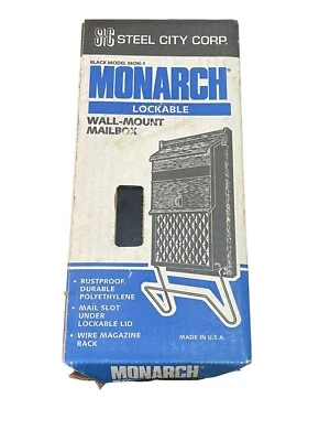 Buzón monarca polietileno negro bloqueable montaje en pared Steel City Corp nuevo en caja Foto 1 de 3