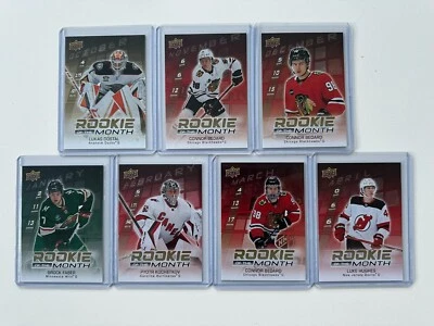 2023-24 Upper Deck Game Dated Moments Rookie of the Month Complete Set - 7 Cards - Image 1 of 2