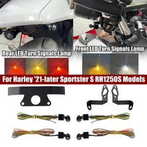 Mini Front + Rear Turn Signal Lamp w/Hidden Type Bracket For Harley Sportster RH - Picture 1 of 12