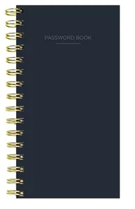 Libro de contraseñas de Internet espiral negra TF PUBLISHING 138 páginas, 3,5" x 6,5" - Imagen 1 de 5