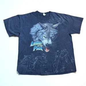 Vintage Harley Davidson Leader of The Pack Wolf AOP Bobos Choppers XL Munich - Picture 1 of 7