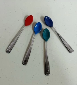 80 The First Years Stainless Steel Baby Spoons Soft Bite Rubber Tip SET OF 4 - Picture 1 of 12