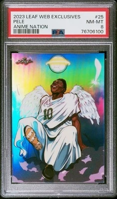 2023 Leaf Web Exclusives /180 Anime Nation Manga #ANB-25 Pele SP GOAT Pelé PSA 8 - Image 1 of 4