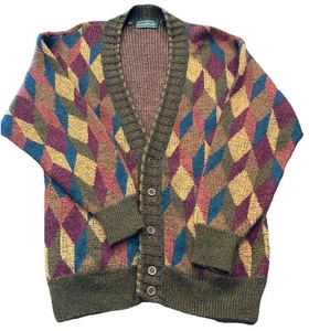 Vintage italienischer Clubfellow Opa/Cosby/Coogie-Stil Cardigan Wollmischung Pullover - Bild 1 von 13