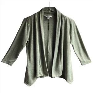 Studio Works Open Front Sharkbite Cardigan Sweater Size PM Knit Plush Cozy Fall - Picture 1 of 9