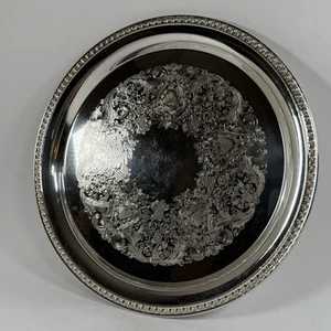 Vintage Rogers Serving Tray Round Silverplate 12" 4571 - Picture 1 of 3