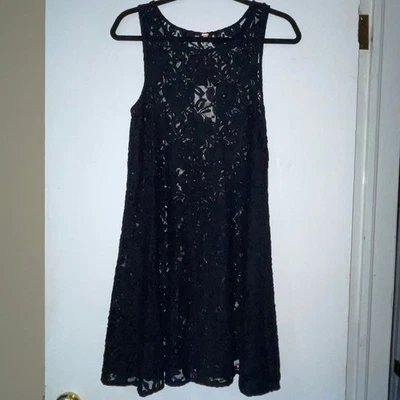 Mini Vestido Free People Negro Encaje Transparente Cubierta S M Informal Bohemio Nuevo con Etiquetas Foto 1 de 4