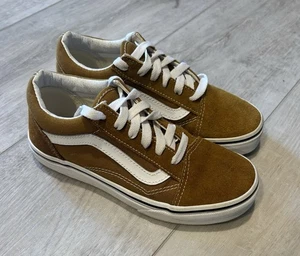 Vans Old Skool Gold/White Shoes Youth Skate Sneakers 2 Youth - Picture 1 of 6