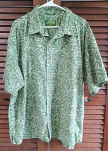 Orvis Mens Large Hawaiian Palm Leaf Print Button Front Short Sleeve Size XXL - Picture 1 of 5