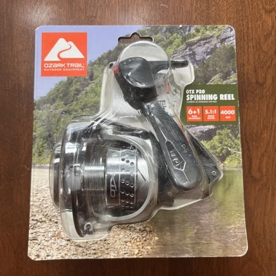 Nuevo carrete de pesca giratorio Ozark Trail OTX Pro 4000, relación de transmisión 5,1:1, negro Foto 1 de 4