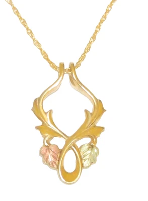 Collar Colgante Cuerno Ciervo Grande Oro 10K Black Hills Foto 1 de 4