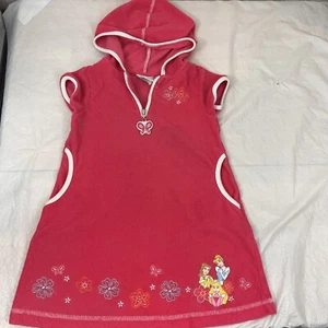 Disney Store Princess Pink Hooded Swim Suit Cover Up Size XS Terry Cloth Zip - Picture 1 of 11