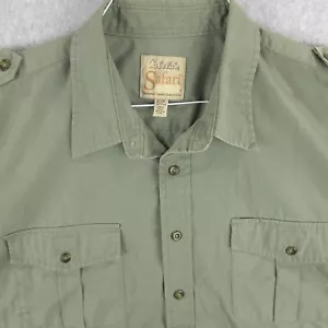 Cabelas Safari Series Button Green Short Sleeve Hunting Casual Shirt Mens XLT - Picture 1 of 14