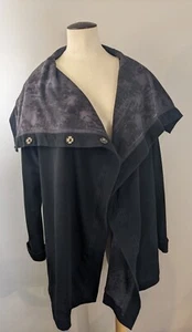 Lululemon Savasana Jacket Wrap Size 6 Black Coal Yoga Blanket Wrap Sweater - Picture 1 of 6