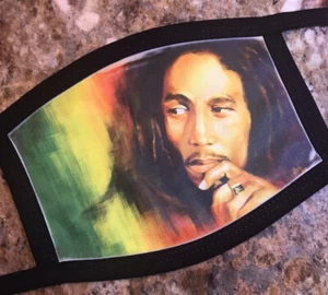 Bob Marley Rasta Rastafarian Jamaica Face Mask Reusable Washable Double Layer - Picture 1 of 1