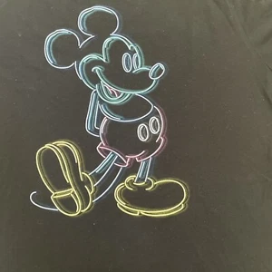 Disney Mickey Mouse Women Disneyland Adult T-shirt Size XL Neon Lights - Picture 1 of 5