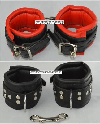 awanstar Echtleder Handfesseln abschließbar Bondage Ledermanschette gepolstert