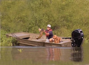 SQUARE BOW ALUMINUM BASS BOAT TRAILERABLE COVER 14'5" TO 15'4" MAX 68" BEAM OB - Picture 1 of 5