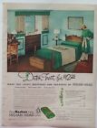 1948 Nashua tête indienne couvre-lit draperies coton vintage annonce chambre à coucher