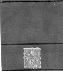 GUIANA FRANCESA Sc 33 (YT 33)*F-VF HR 1892 5c VERDE $27 - Imagen 1 de 1