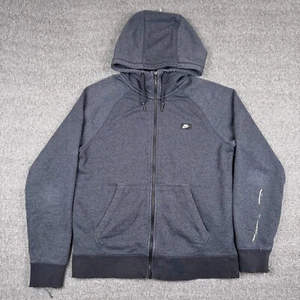 Nike Sportswear Tech Fleece Hoodie Men's Medium Gray Jacket Full Zip Distressed - Picture 1 of 11