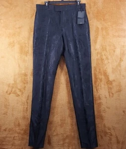VERSACE Pants Mens Size 48 Black Barocco Jacquard Tapered Raw Hem $1125 - Picture 1 of 10