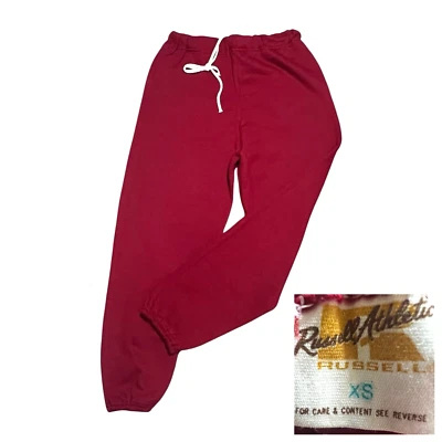 Pantalones deportivos Russell de colección EE. UU. Adulto XS Joggers 26 x 27 Salón Borgoña Cordón Foto 1 de 4