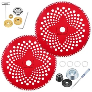 2 Pack 10" x80T Carbide Tip Brush Cutter Blades Weed Eater Blades - Picture 1 of 9