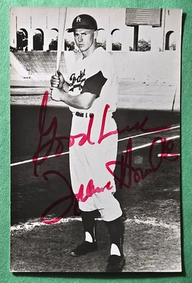 Vintage 1960-1964 Frank Howard L.A. Dodgers Autographed Jim Rowe Postcard - Image 1 of 3